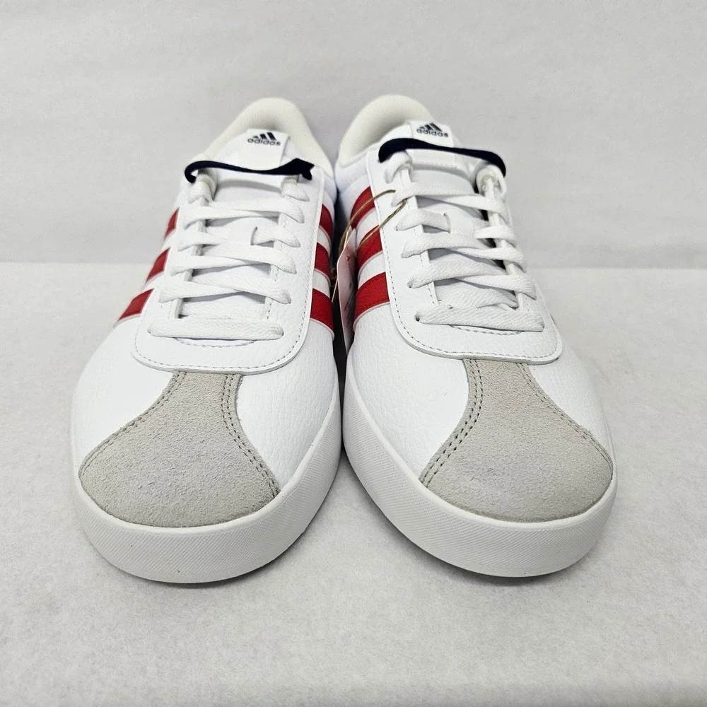 Adidas‎ Men's VL Court 3.0 Skateboarding Shoes IF4464 White Gray Red Sz 9.5